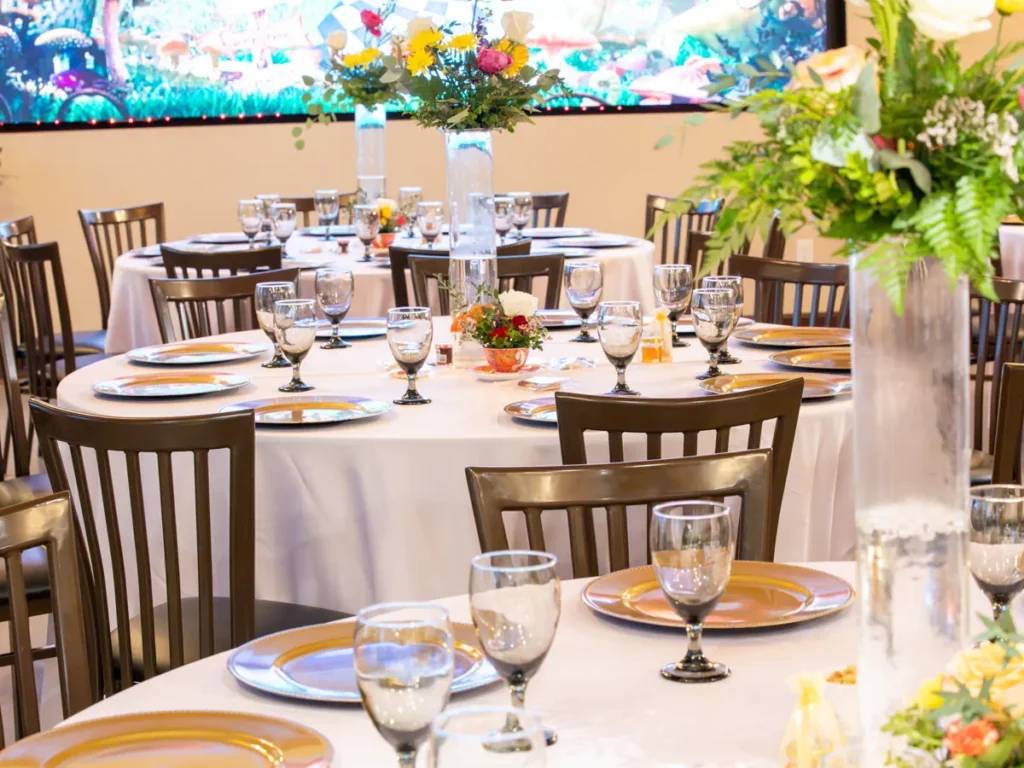 Table and chair decoration at Houston Private Party Venue - Up Above Venue