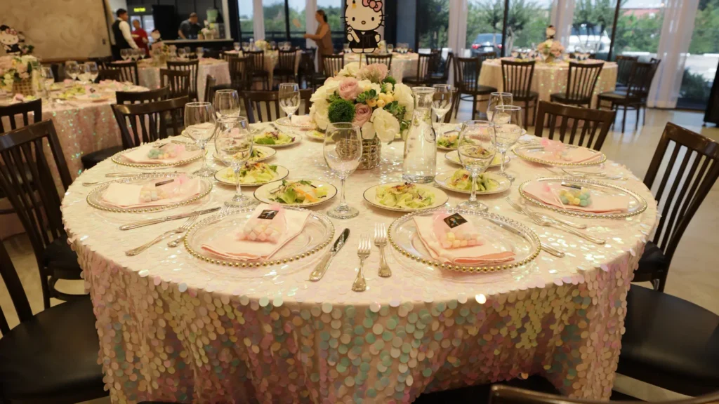 Houston wedding reception or anniversary venue table decoration - Up Above Venue