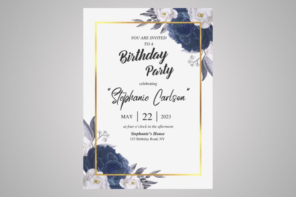 Birthday party invitation card - Up Above Venue