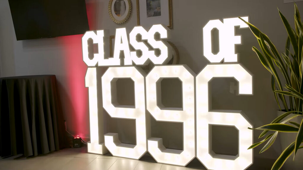 class of 1996 reunion marquee letters